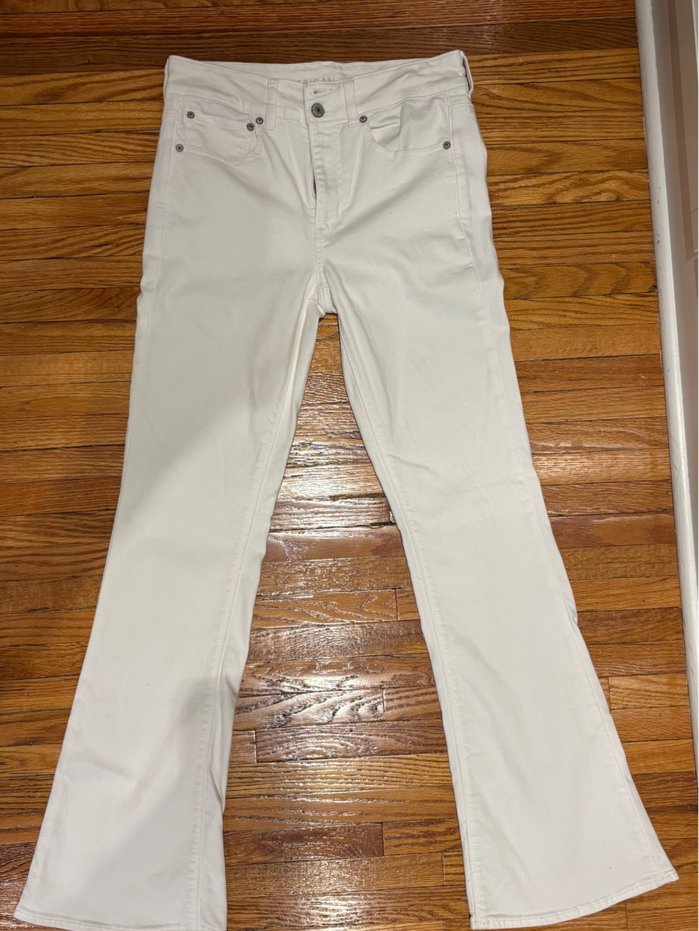 American Eagle Outfitters White Flare Jeans